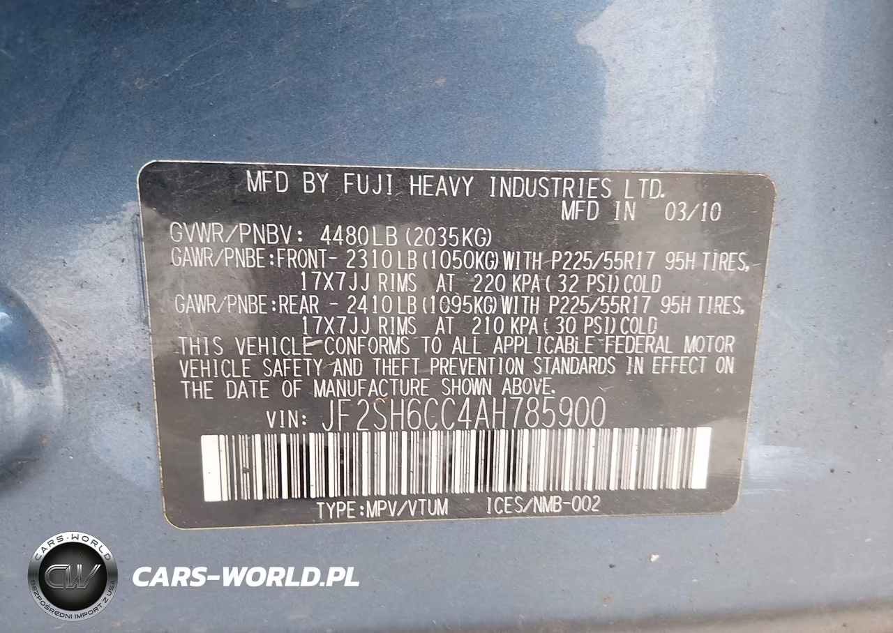 2010 Subaru Forester 2.5X Premium VIN:JF2SH6CC4AH785900 - 9
