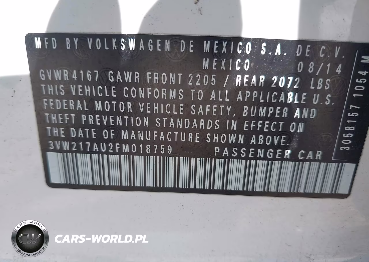2015 Volkswagen Golf Tsi S 4-Door VIN:3VW217AU2FM018759 - 9