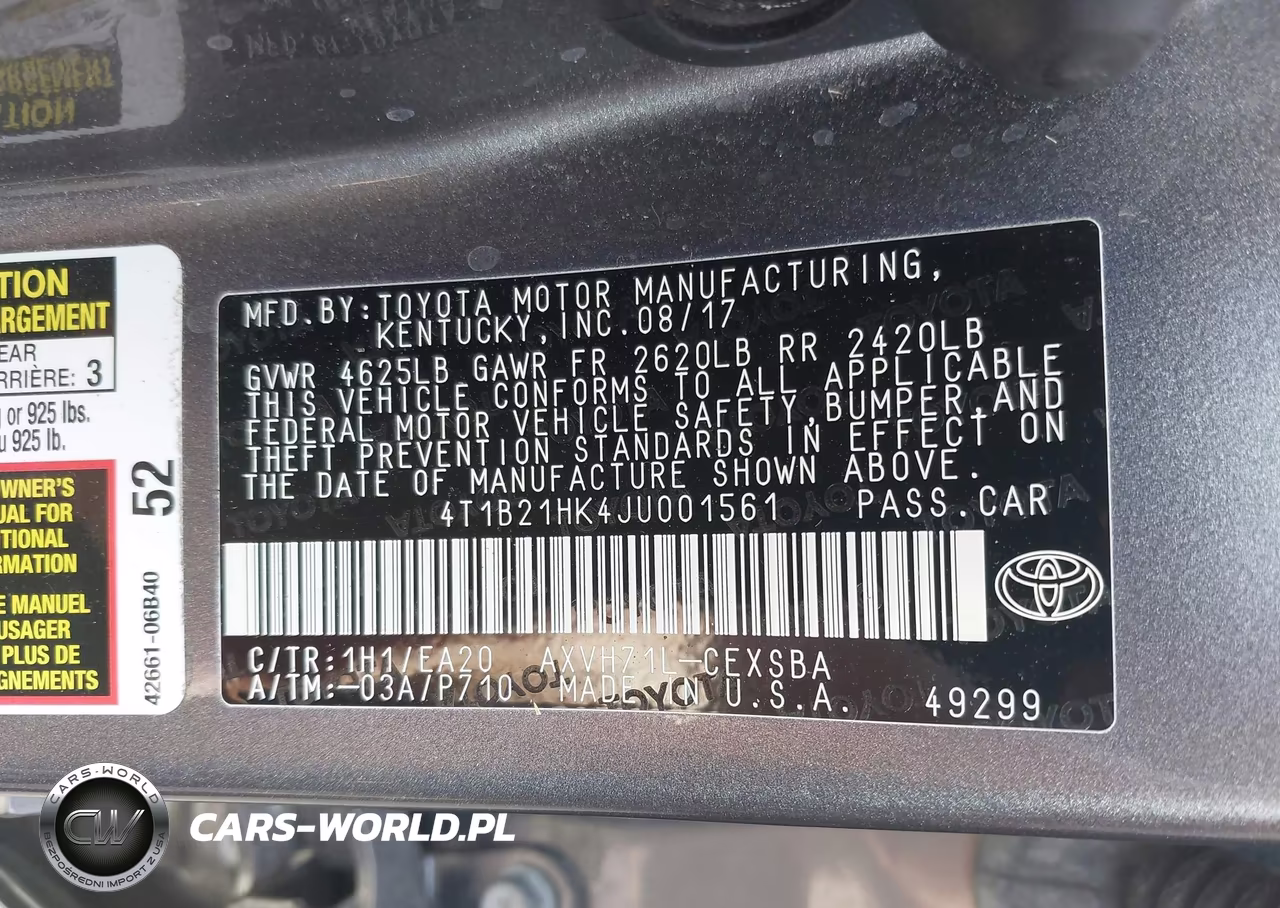 2018 Toyota Camry Hybrid Se VIN:4T1B21HK4JU001561 - 9