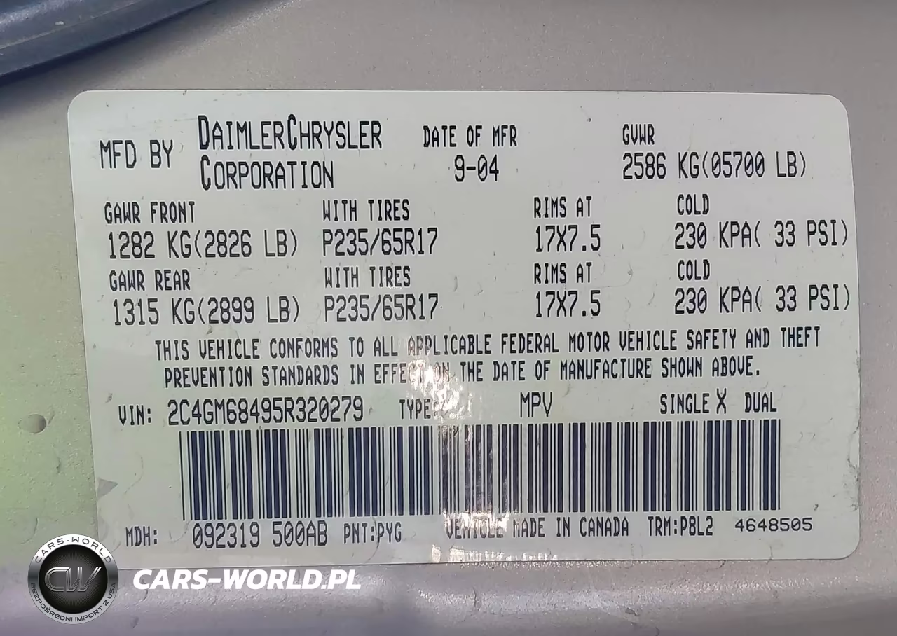 2005 Chrysler Pacifica Touring VIN:2C4GM68495R320279 - 9