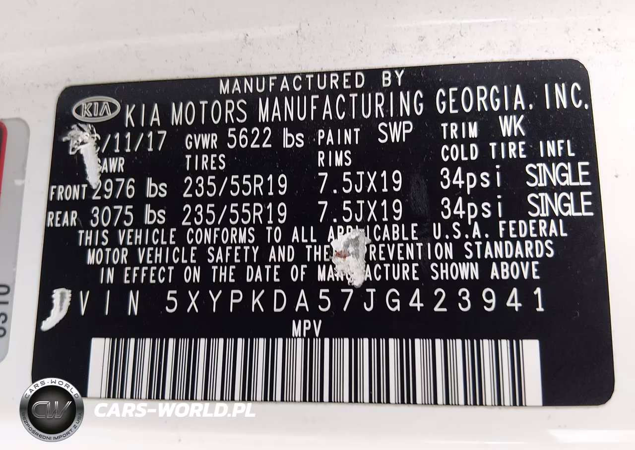 2018 Kia Sorento 3.3L Sx VIN:5XYPKDA57JG423941 - 9