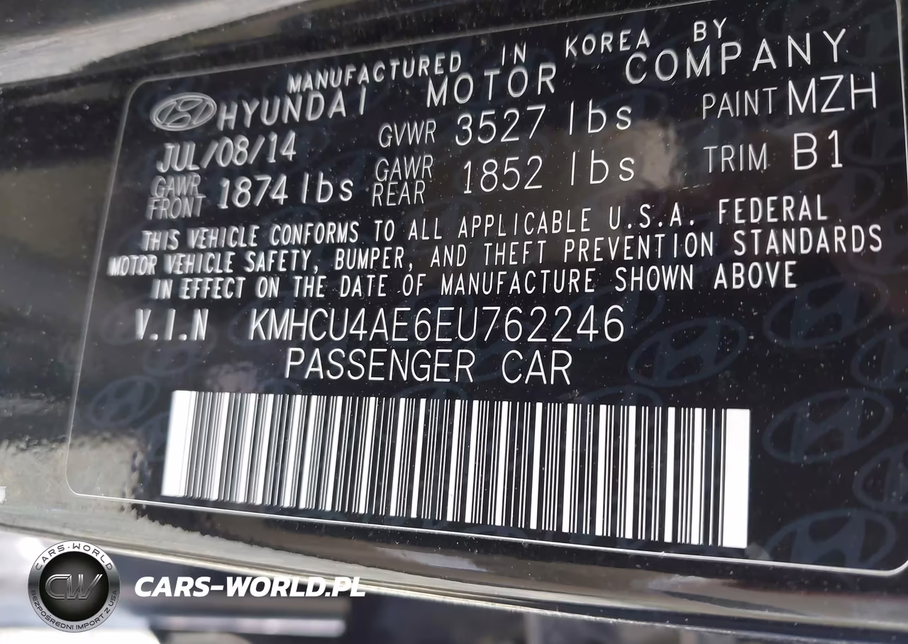 2014 Hyundai Accent Gls VIN:KMHCU4AE6EU762246 - 9