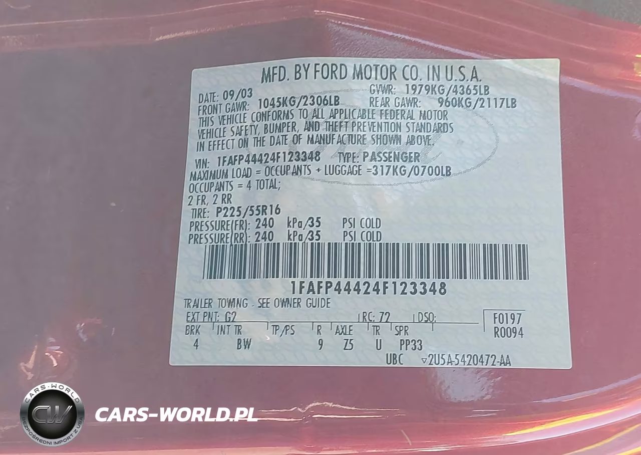 2004 Ford Mustang VIN:1FAFP44424F123348 - 9