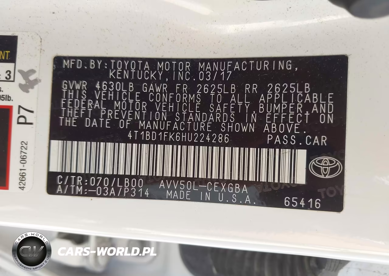 2017 Toyota Camry Hybrid Xle VIN:4T1BD1FK6HU224286 - 9