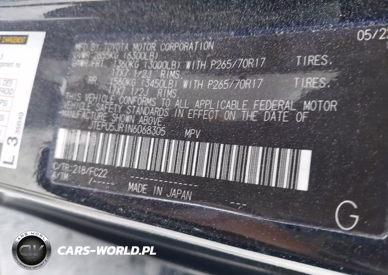 2022 Toyota 4Runner Trd Off Road VIN:JTEPU5JR1N6068305 - 9