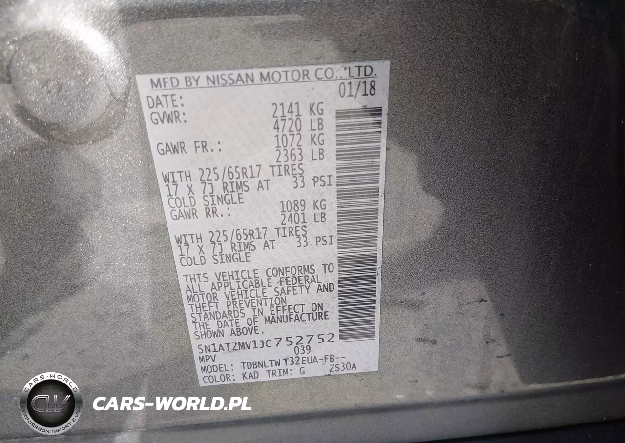2018 Nissan Rogue Sv VIN:5N1AT2MV1JC752752 - 9