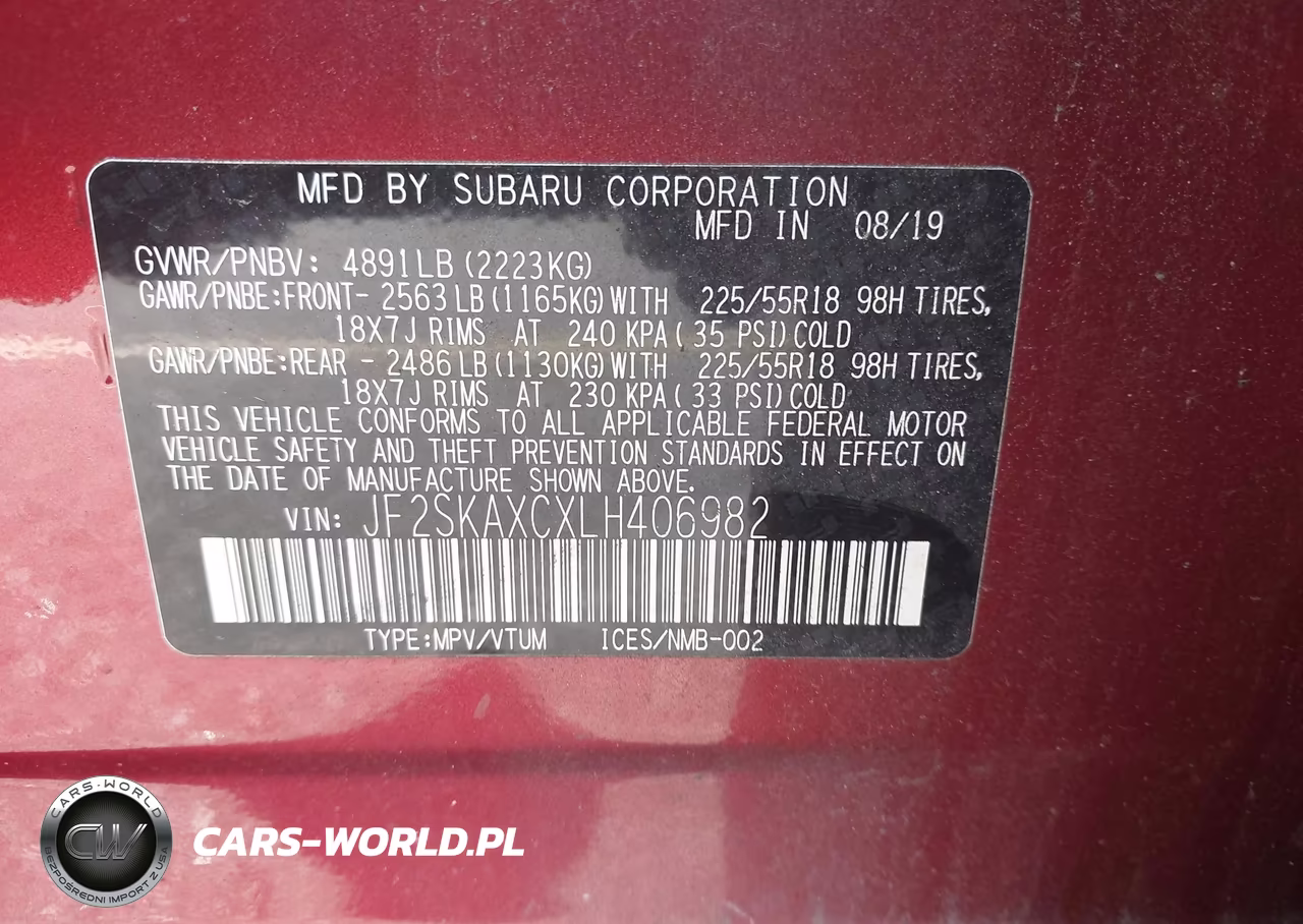 2020 Subaru Forester Touring VIN:JF2SKAXCXLH406982 - 9
