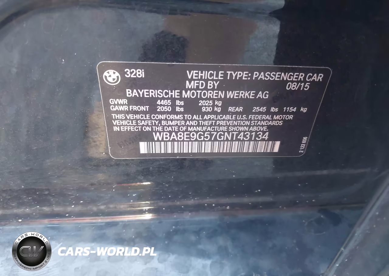 2016 BMW 328I VIN:WBA8E9G57GNT43134 - 9