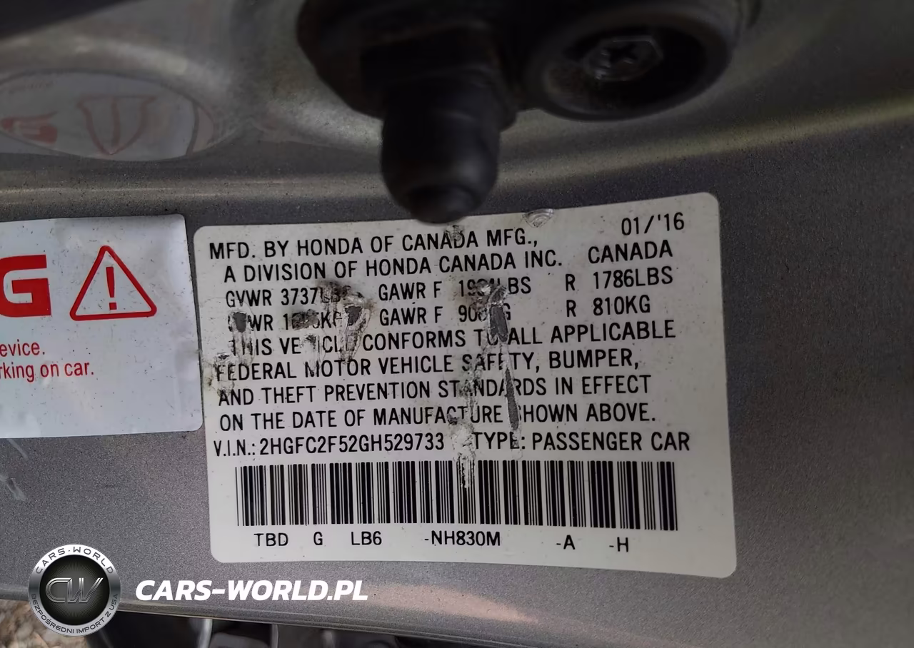 2016 Honda Civic Lx VIN:2HGFC2F52GH529733 - 9