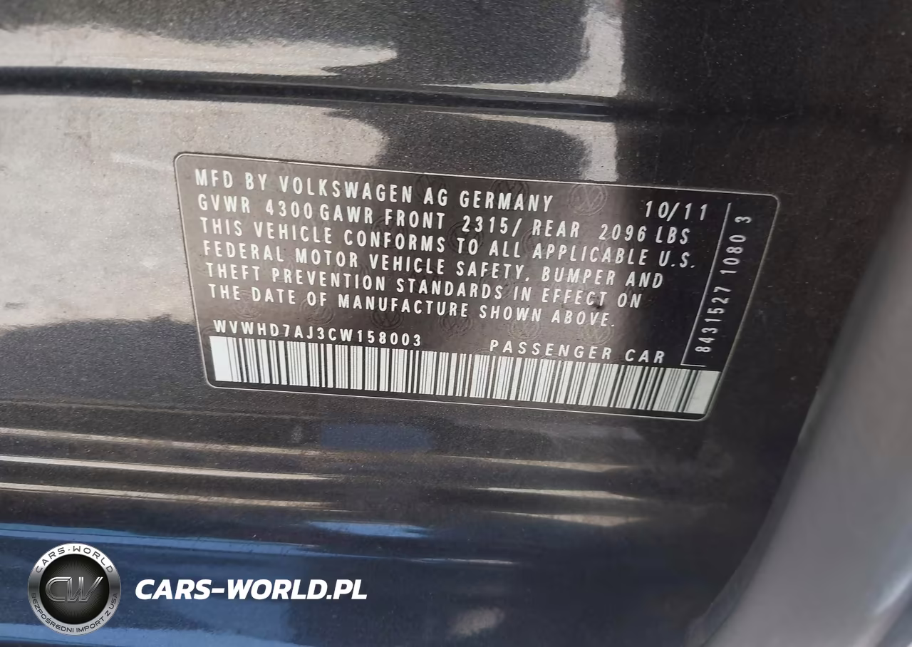2012 Volkswagen Gti 4-Door VIN:WVWHD7AJ3CW158003 - 9