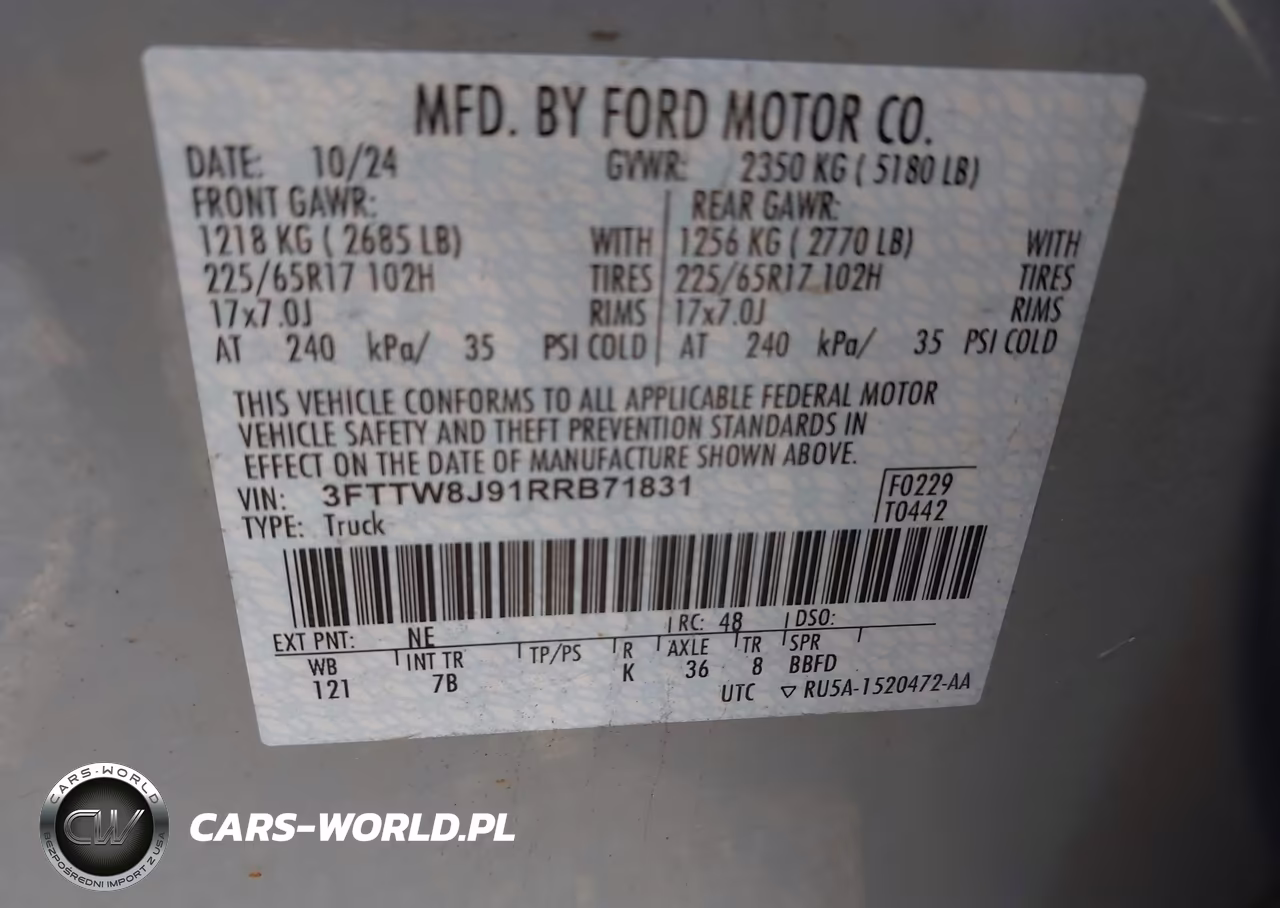 2024 Ford Maverick Xlt VIN:3FTTW8J91RRB71831 - 9
