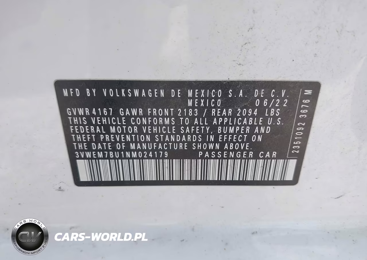 2022 Volkswagen Jetta 1.5T Se VIN:3VWEM7BU1NM024179 - 9