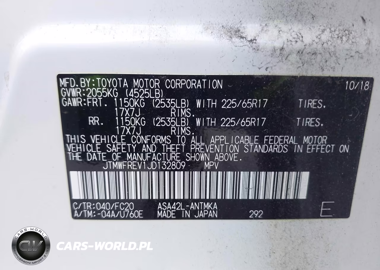 2018 Toyota Rav4 Xle VIN:JTMWFREV1JD132809 - 9