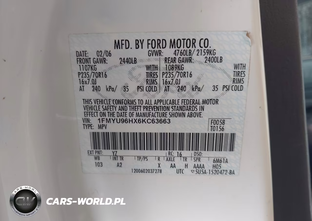 2006 Ford Escape Hybrid VIN:1FMYU96HX6KC63663 - 9