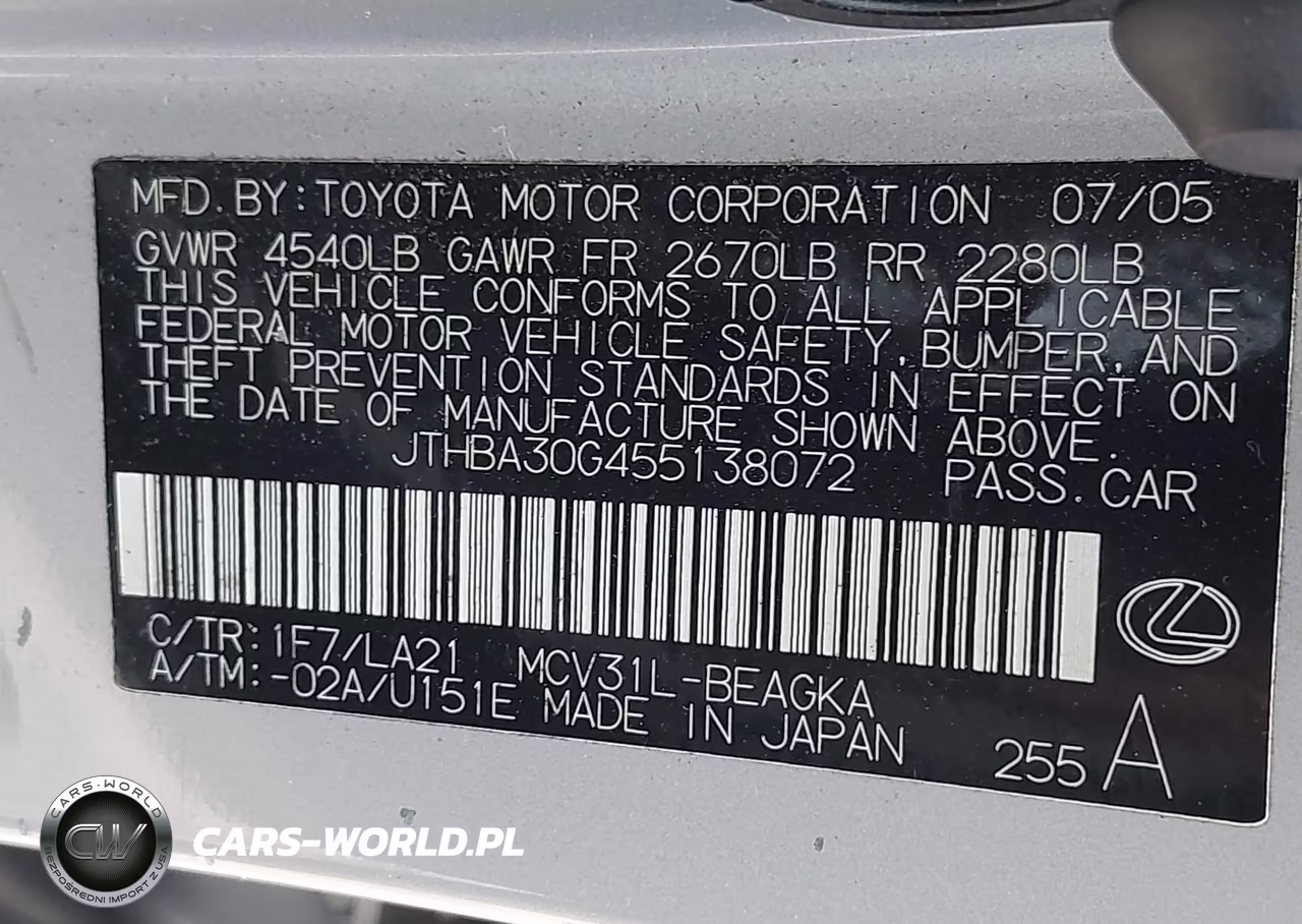 2005 Lexus Es 330 VIN:JTHBA30G455138072 - 9