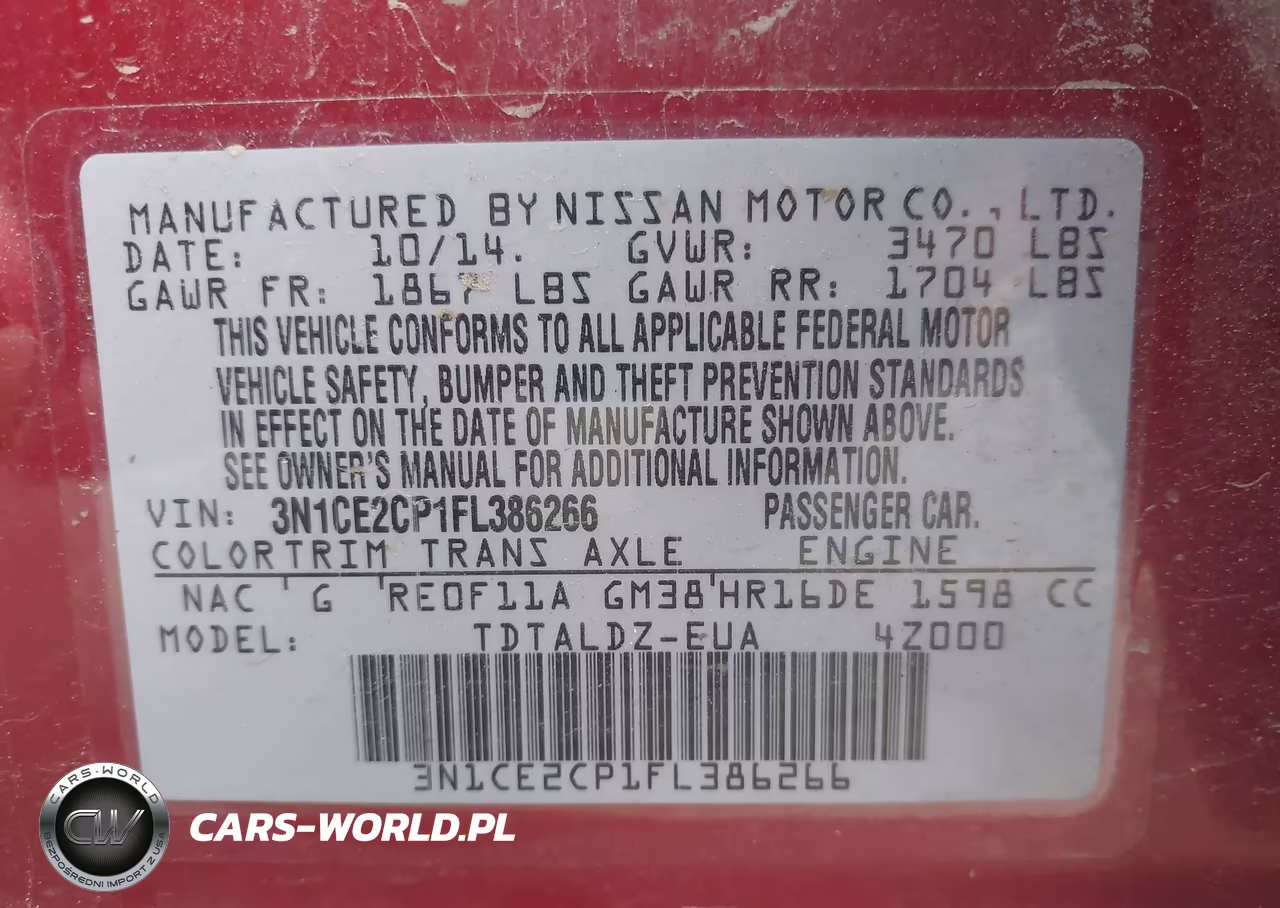 2015 Nissan Versa Note Sv VIN:3N1CE2CP1FL386266 - 9