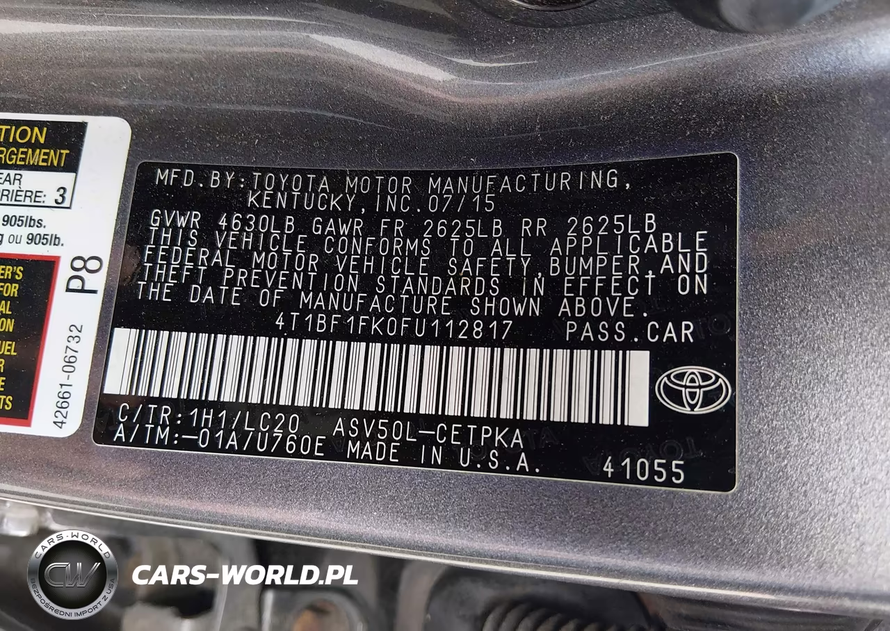 2015 Toyota Camry Xse VIN:4T1BF1FK0FU112817 - 9