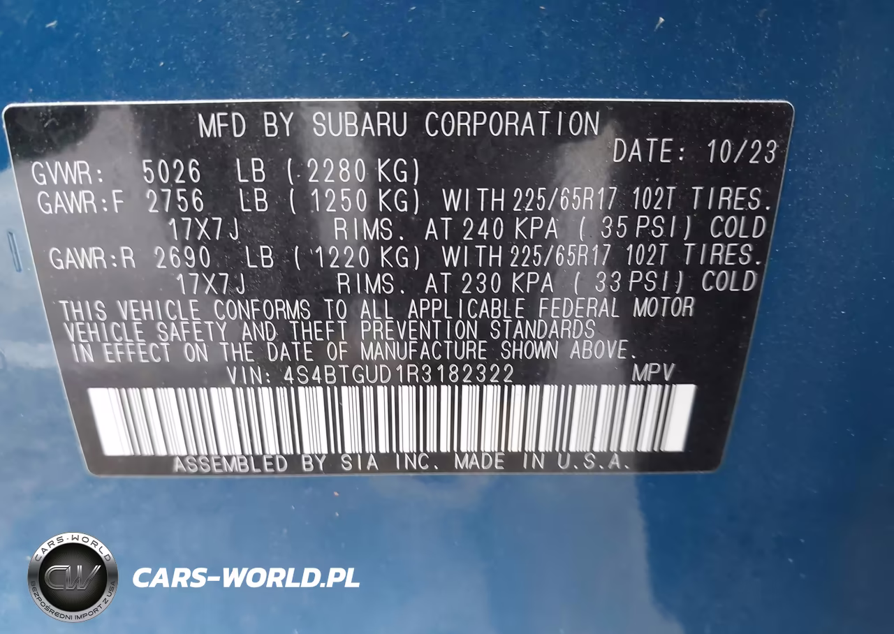 2024 Subaru Outback Wilderness VIN:4S4BTGUD1R3182322 - 9