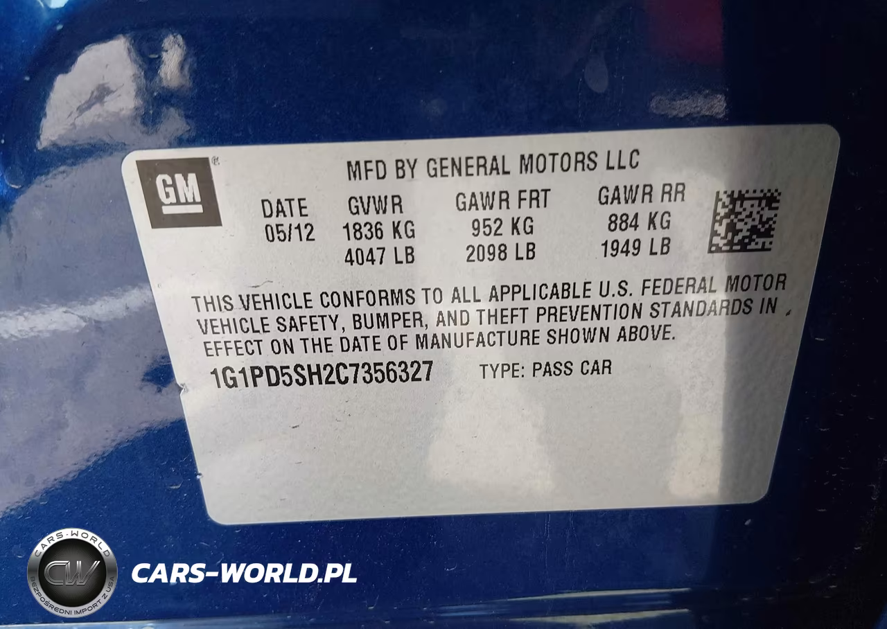 2012 Chevrolet Cruze Ls VIN:1G1PD5SH2C7356327 - 9