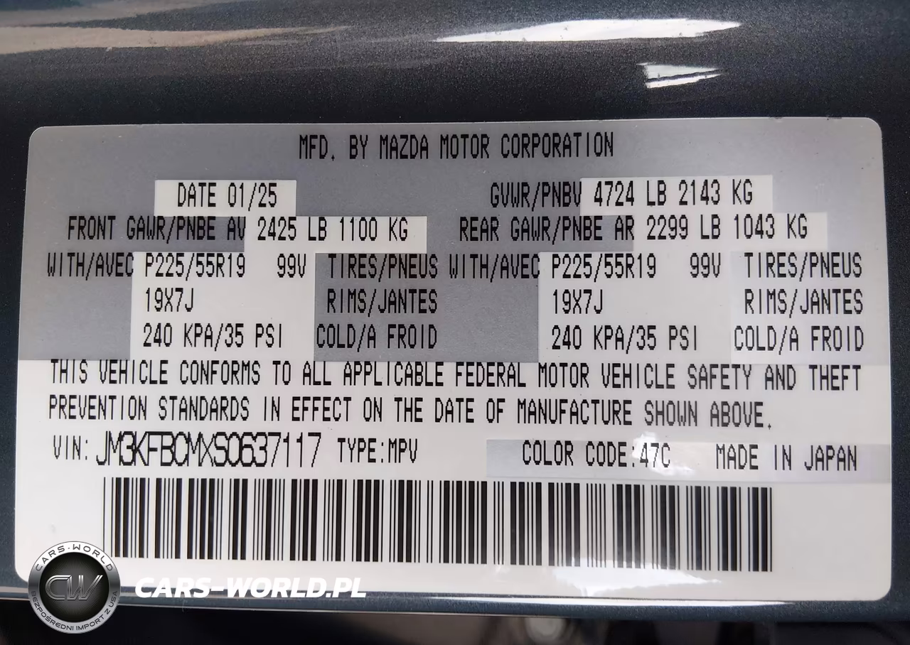 2025 Mazda Cx-5 2.5 S Carbon Edition VIN:JM3KFBCMXS0637117 - 9