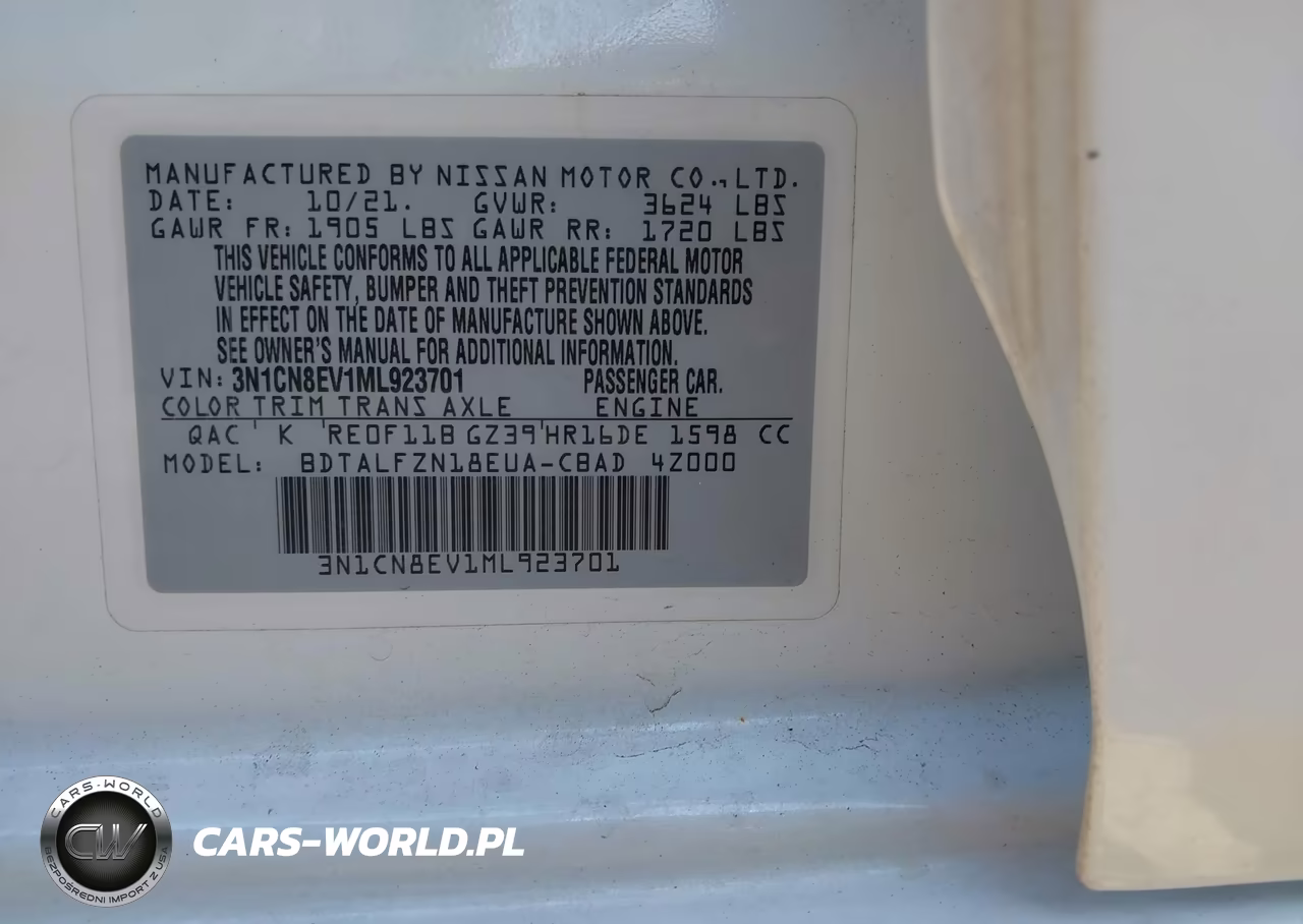 2021 Nissan Versa Sv Xtronic Cvt VIN:3N1CN8EV1ML923701 - 9