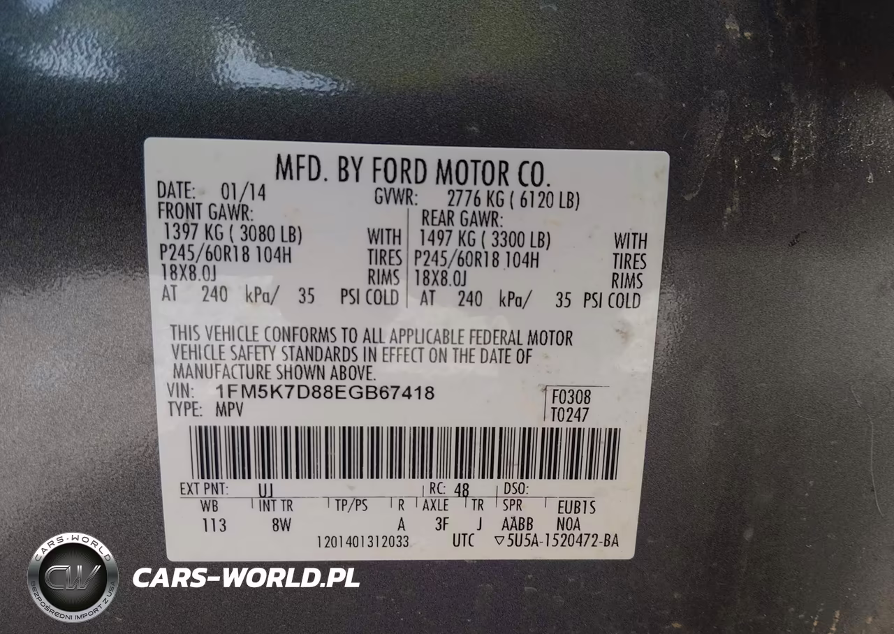 2014 Ford Explorer Xlt VIN:1FM5K7D88EGB67418 - 9