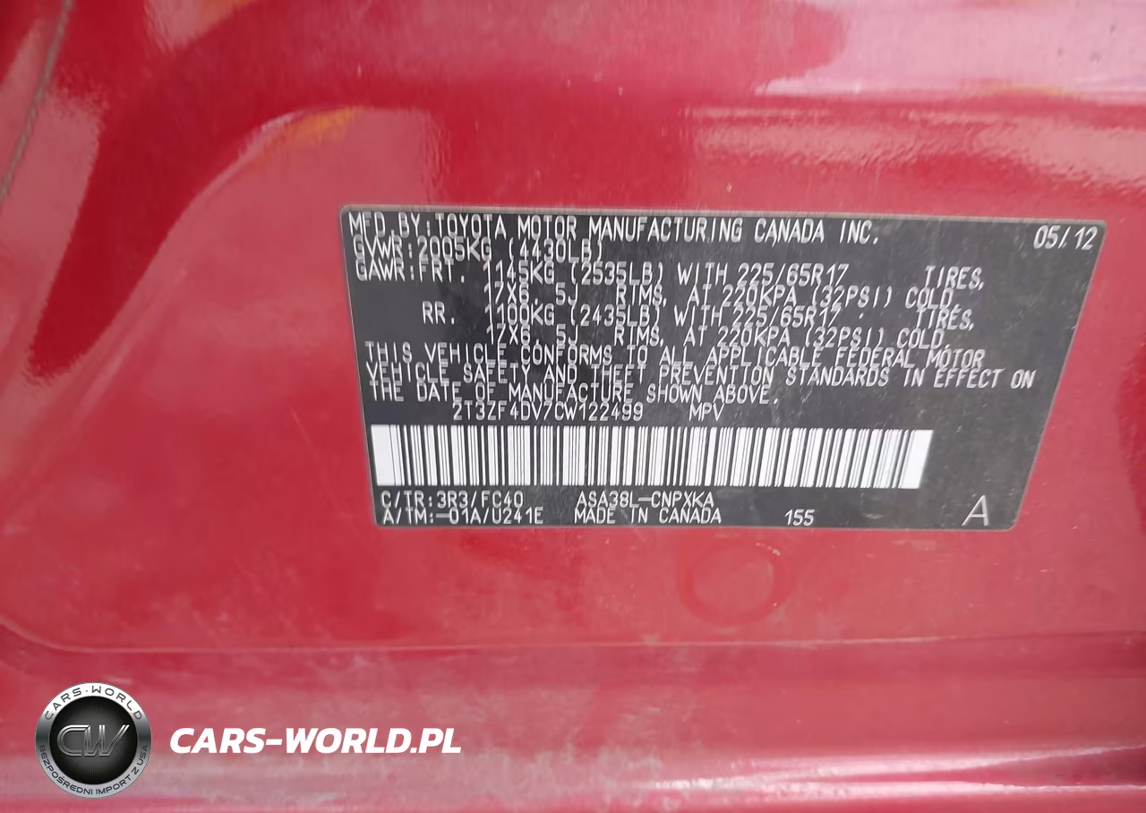 2012 Toyota Rav4 VIN:2T3ZF4DV7CW122499 - 9