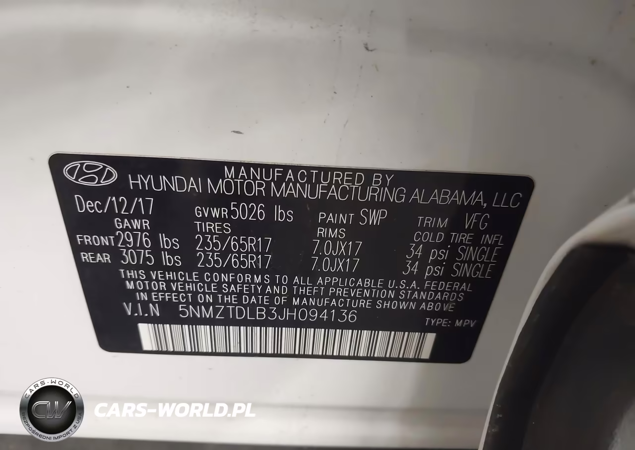 2018 Hyundai Santa Fe Sport 2.4L VIN:5NMZTDLB3JH094136 - 9