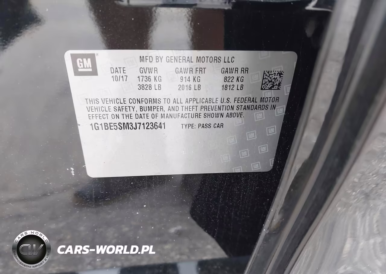 2018 Chevrolet Cruze Lt Auto VIN:1G1BE5SM3J7123641 - 9