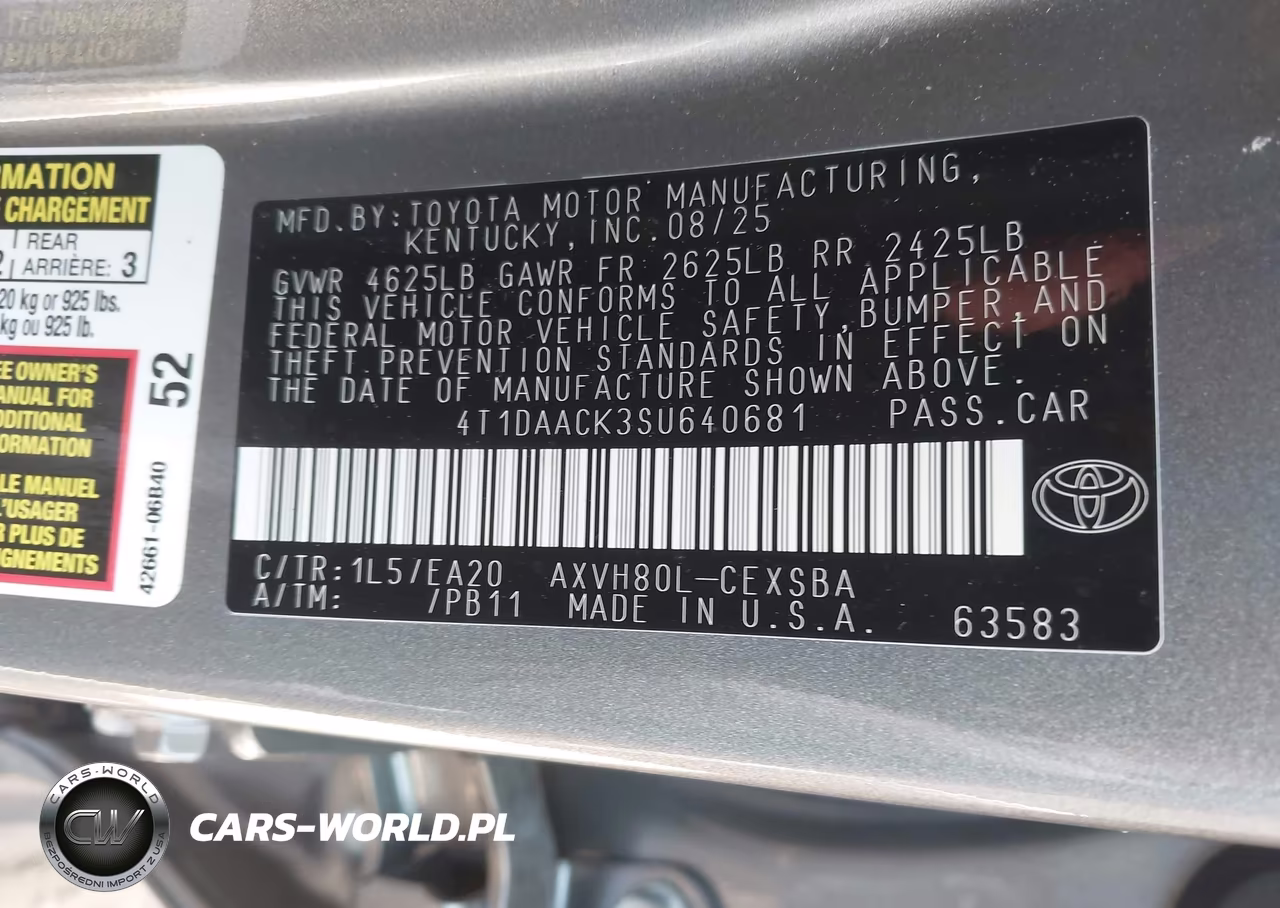 2025 Toyota Camry Se VIN:4T1DAACK3SU640681 - 9