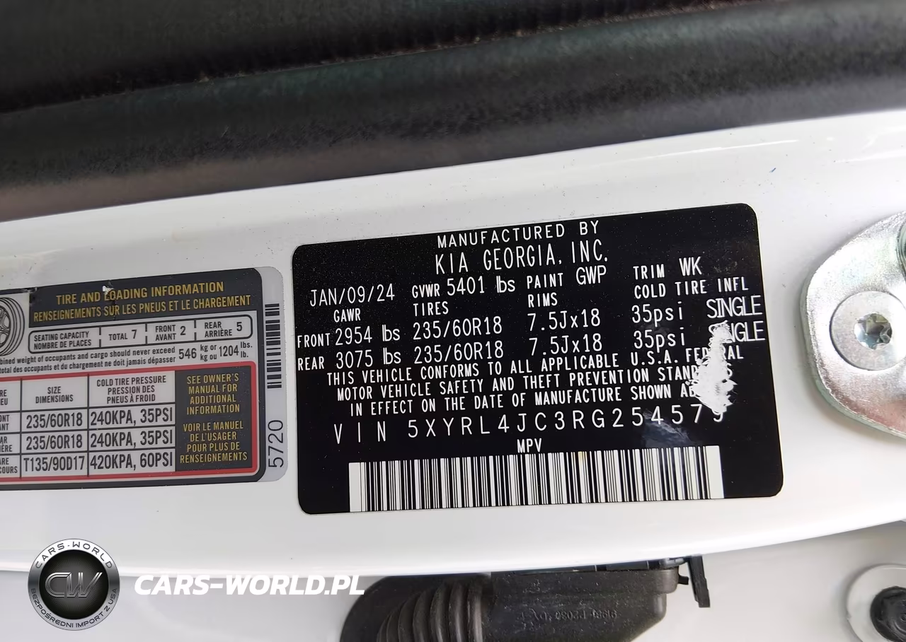 2024 Kia Sorento S VIN:5XYRL4JC3RG254579 - 9