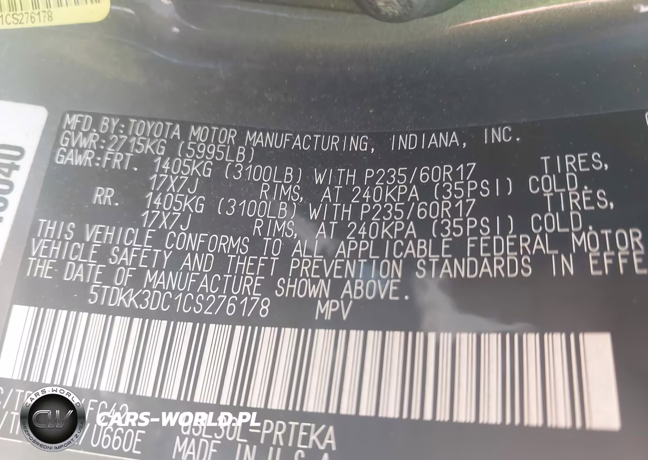 2012 Toyota Sienna Le V6 8 Passenger VIN:5TDKK3DC1CS276178 - 9