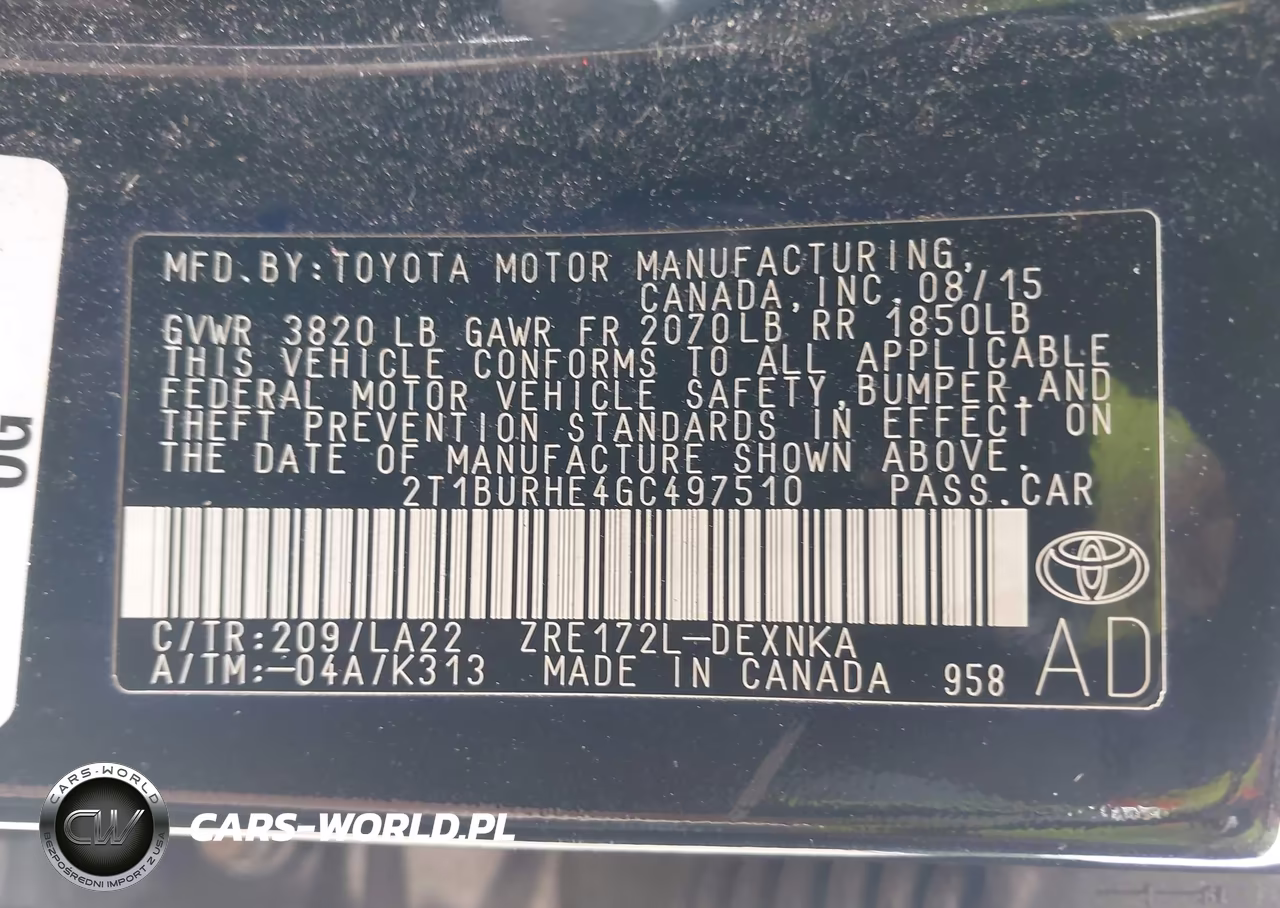 2016 Toyota Corolla Le Premium VIN:2T1BURHE4GC497510 - 9