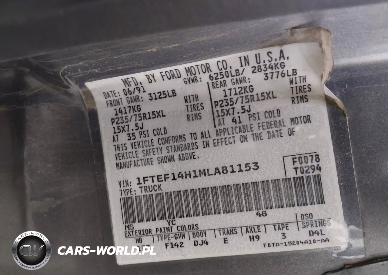 1991 Ford F150 VIN:1FTEF14H1MLA81153 - 9