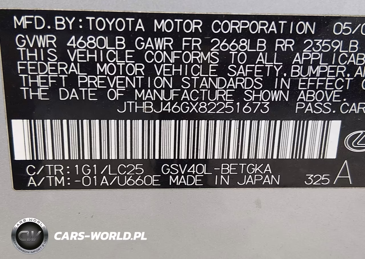 2008 Lexus Es 350 VIN:JTHBJ46GX82251673 - 9