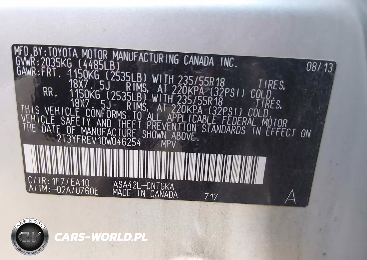 2013 Toyota Rav4 Limited VIN:2T3YFREV1DW046254 - 9
