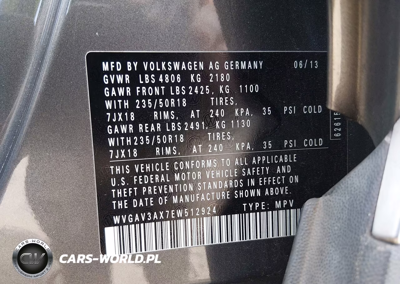 2014 Volkswagen Tiguan Se VIN:WVGAV3AX7EW512924 - 9