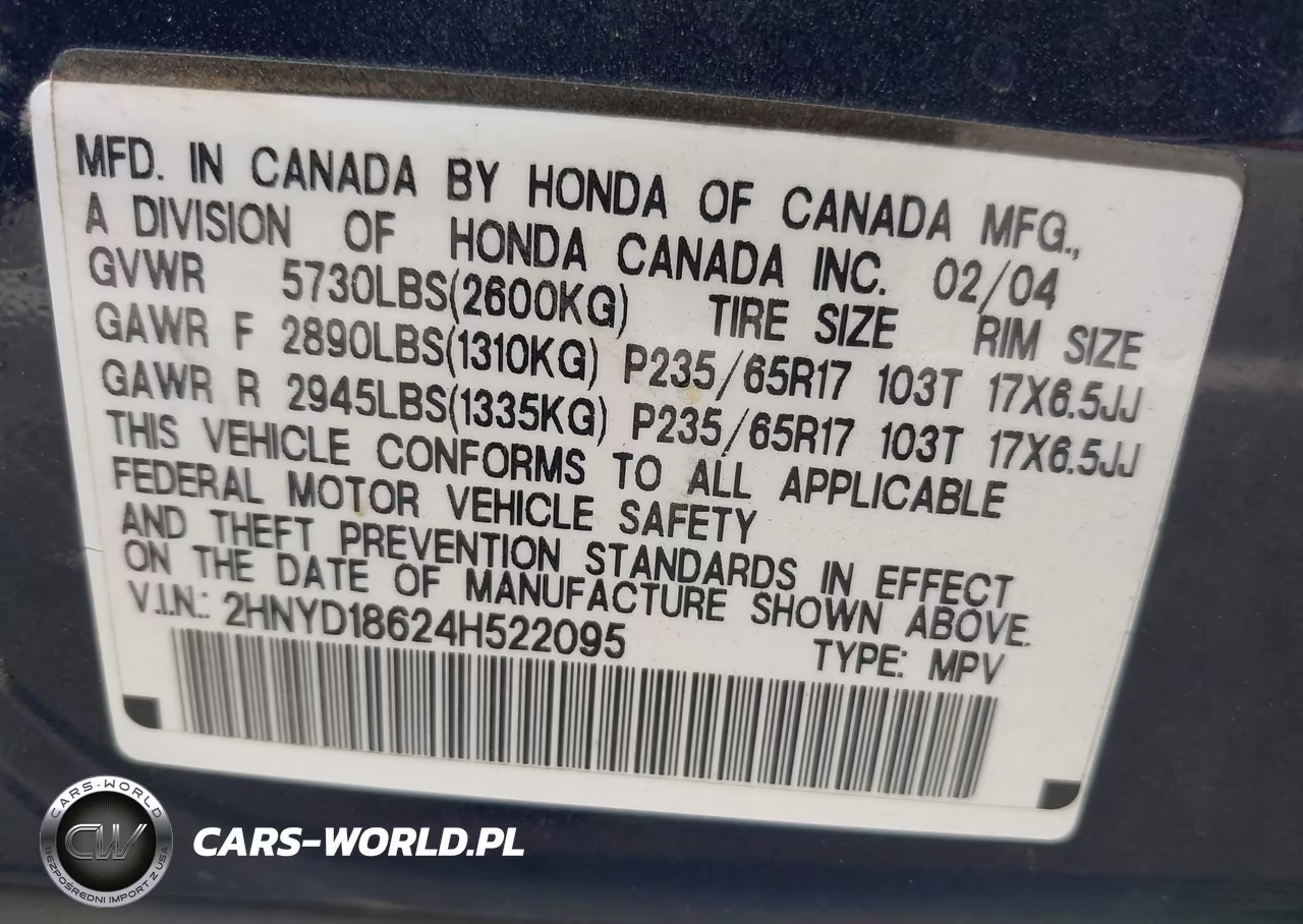 2004 Acura Mdx VIN:2HNYD18624H522095 - 9