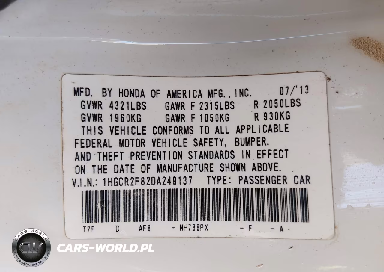 2013 Honda Accord Ex-L VIN:1HGCR2F82DA249137 - 9