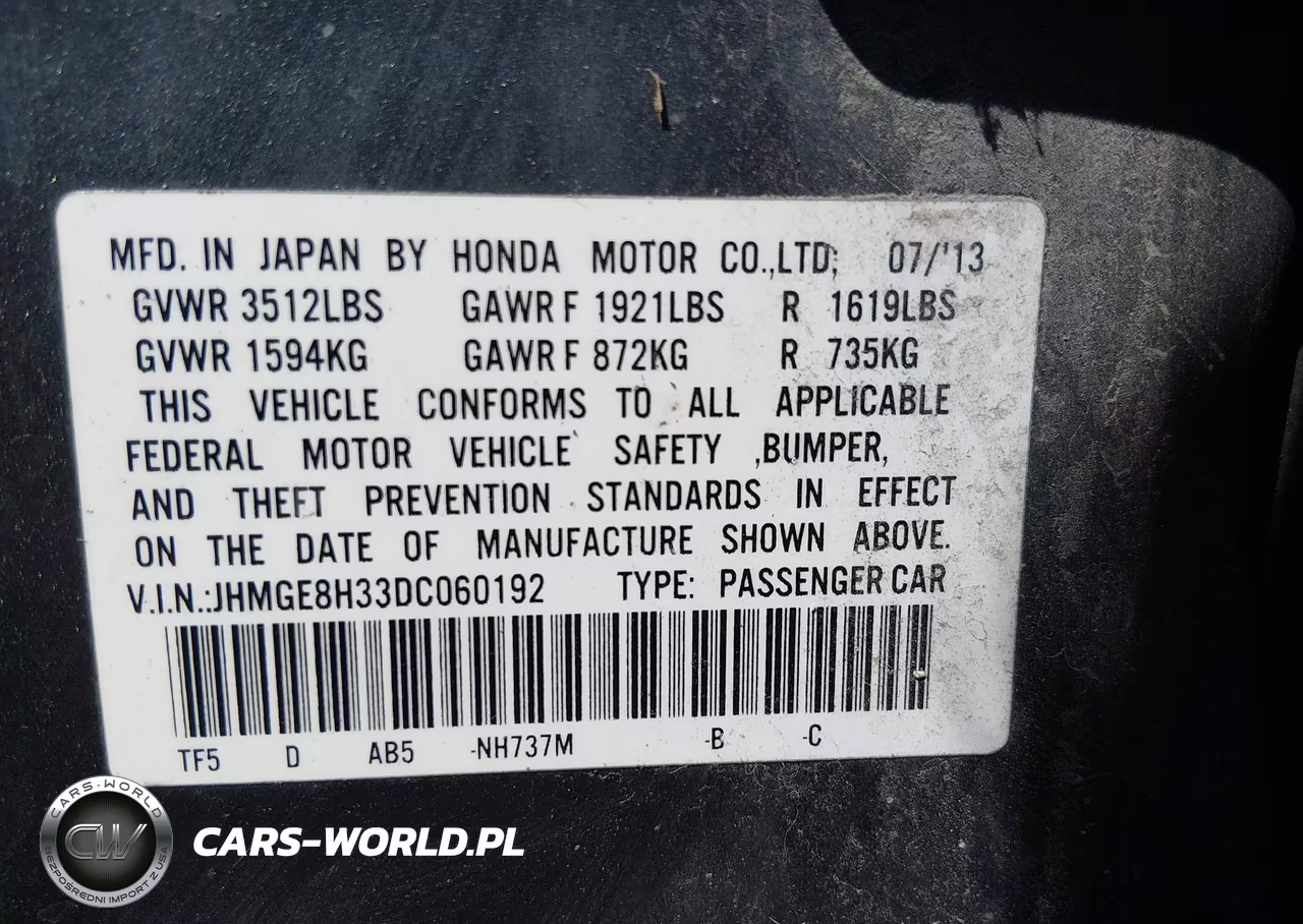 2013 Honda Fit VIN:JHMGE8H33DC060192 - 9