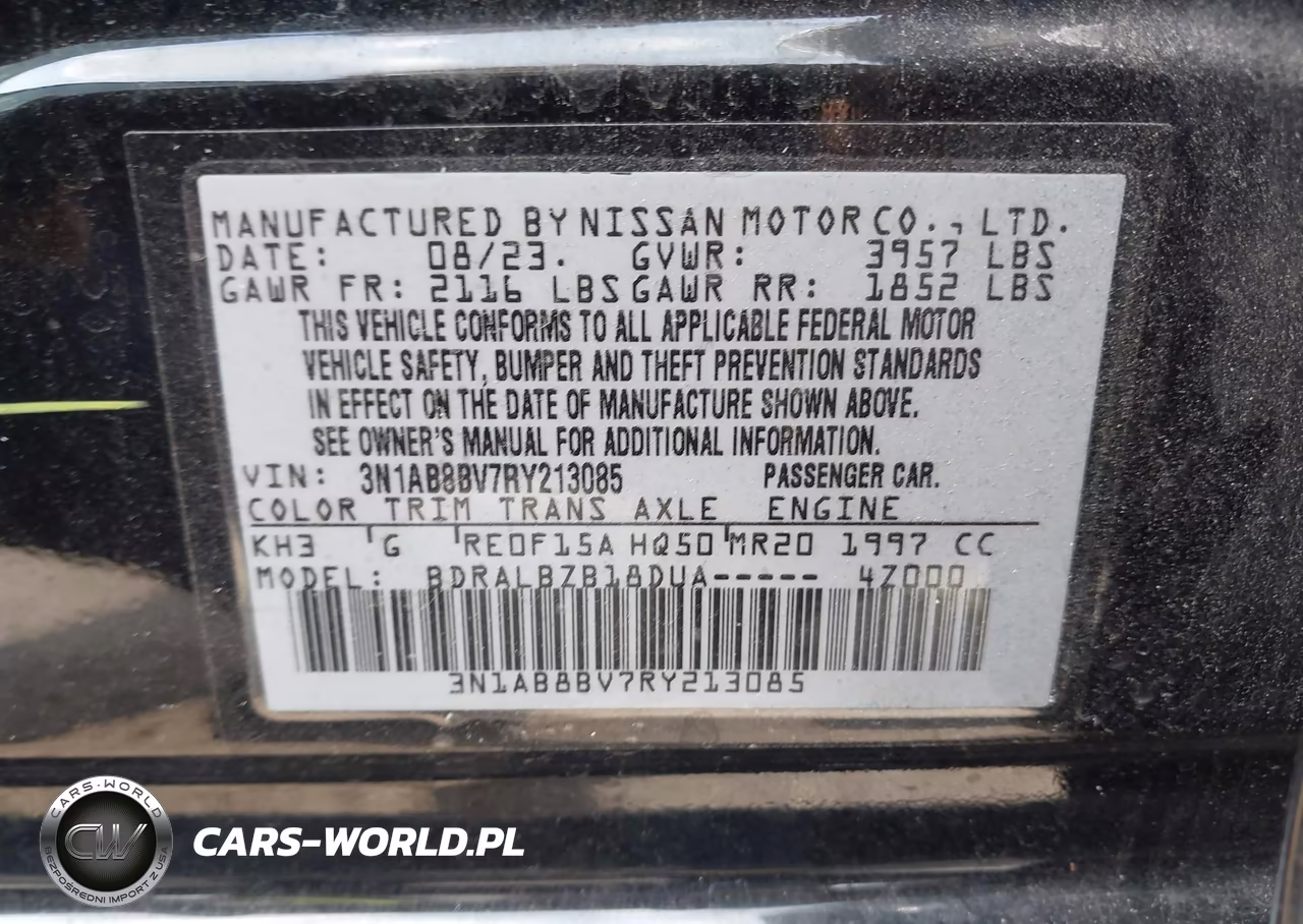 2024 Nissan Sentra S Xtronic Cvt VIN:3N1AB8BV7RY213085 - 9