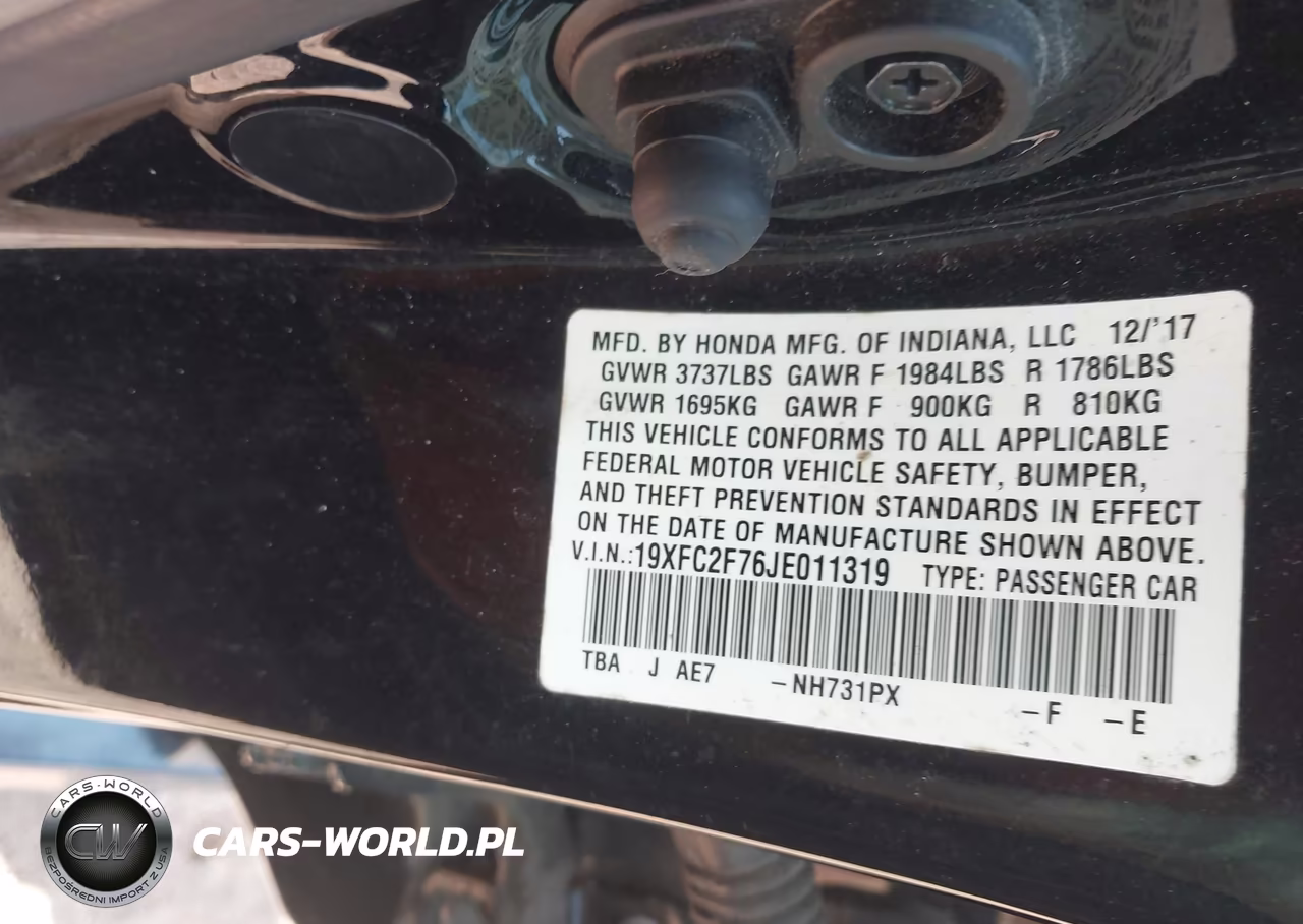 2018 Honda Civic Ex VIN:19XFC2F76JE011319 - 9