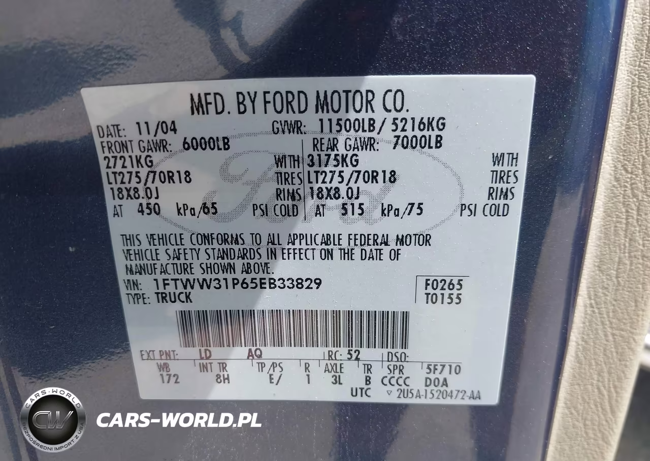 2005 Ford F-350 Lariat-Xl-Xlt VIN:1FTWW31P65EB33829 - 8