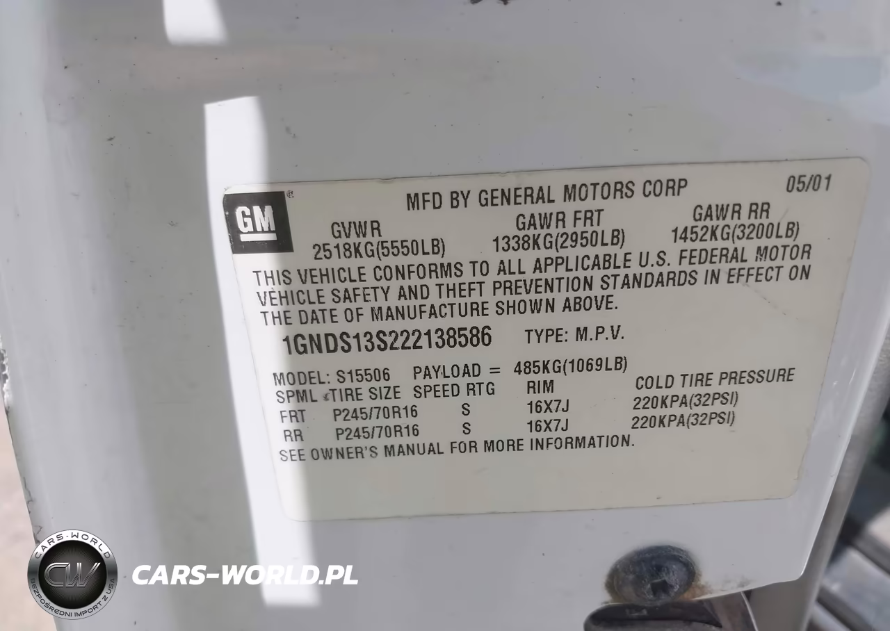 2002 Chevrolet Trailblazer Lt VIN:1GNDS13S222138586 - 9