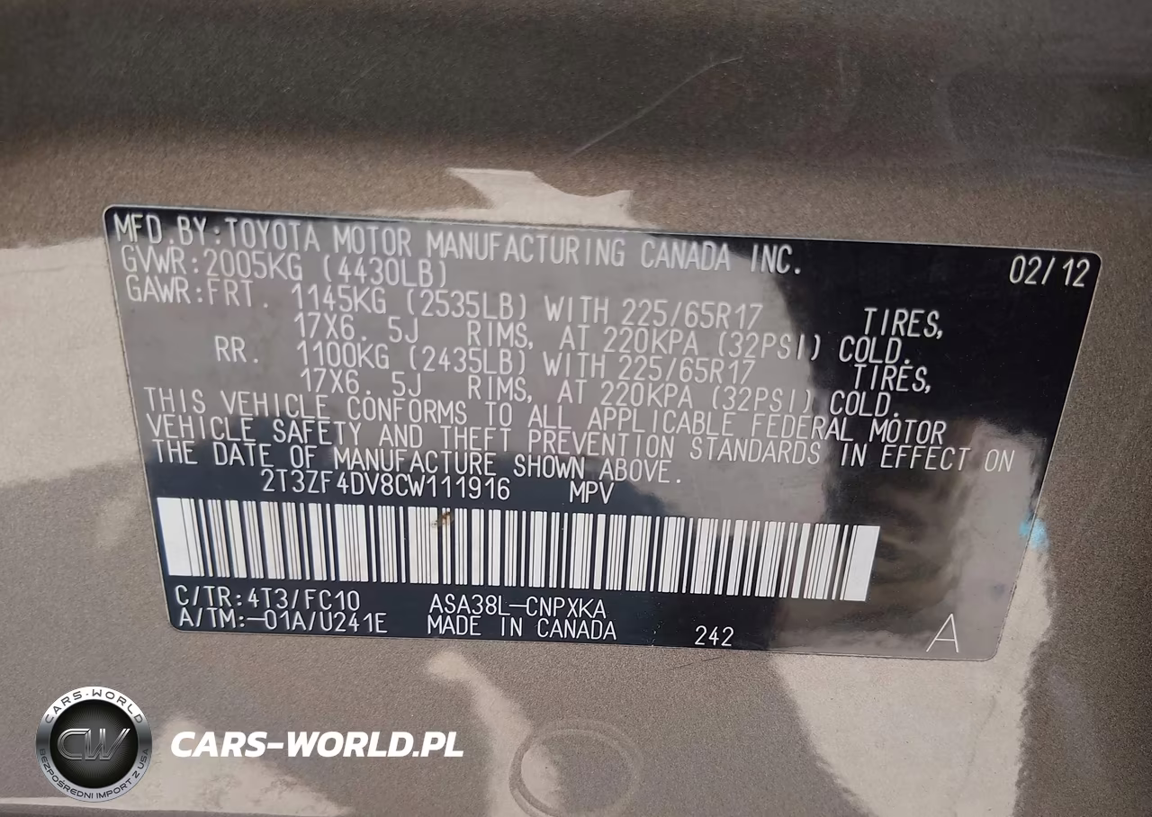 2012 Toyota Rav4 VIN:2T3ZF4DV8CW111916 - 9