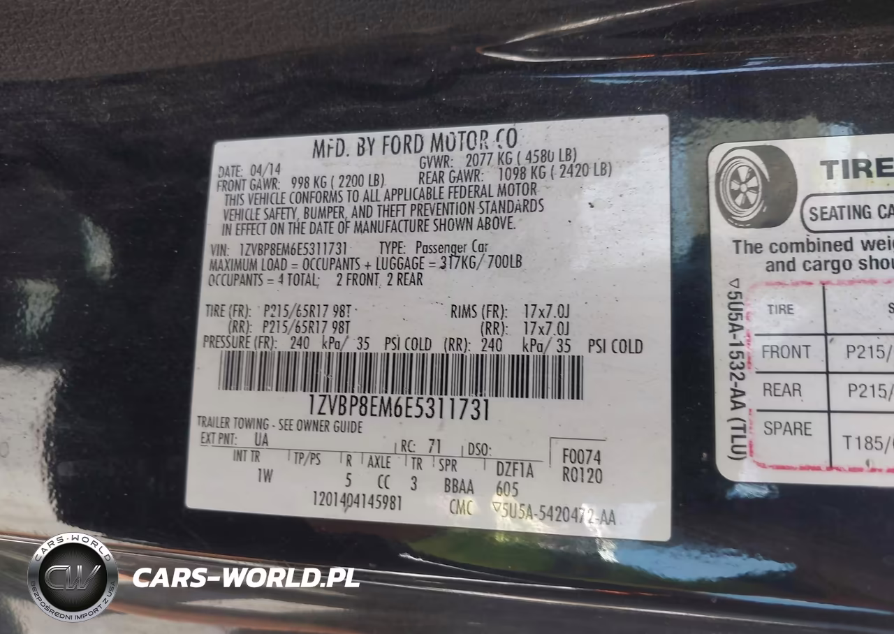 2014 Ford Mustang V6 VIN:1ZVBP8EM6E5311731 - 9