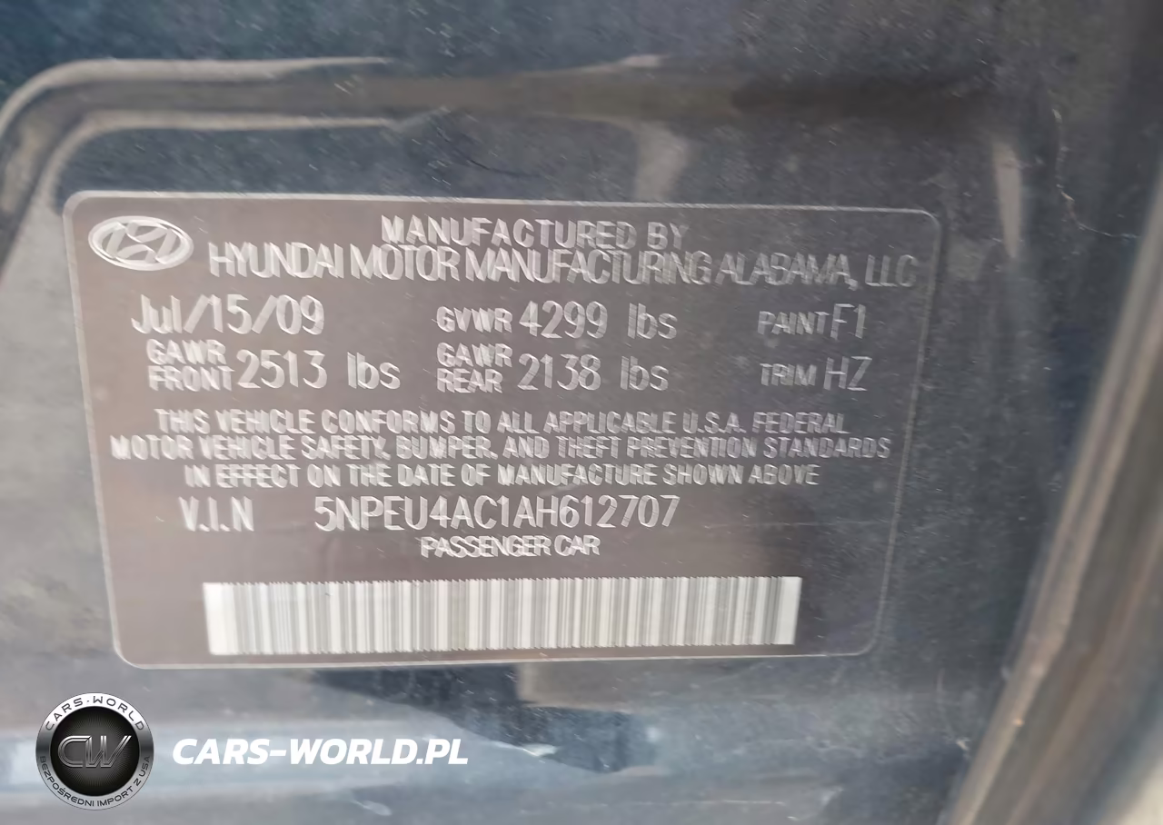 2010 Hyundai Sonata Limited VIN:5NPEU4AC1AH612707 - 9