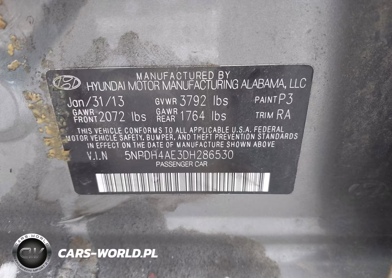 2013 Hyundai Elantra Limited VIN:5NPDH4AE3DH286530 - 9