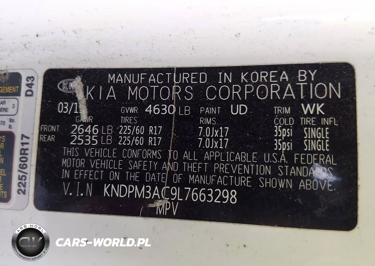 2020 Kia Sportage Lx VIN:KNDPM3AC9L7663298 - 9