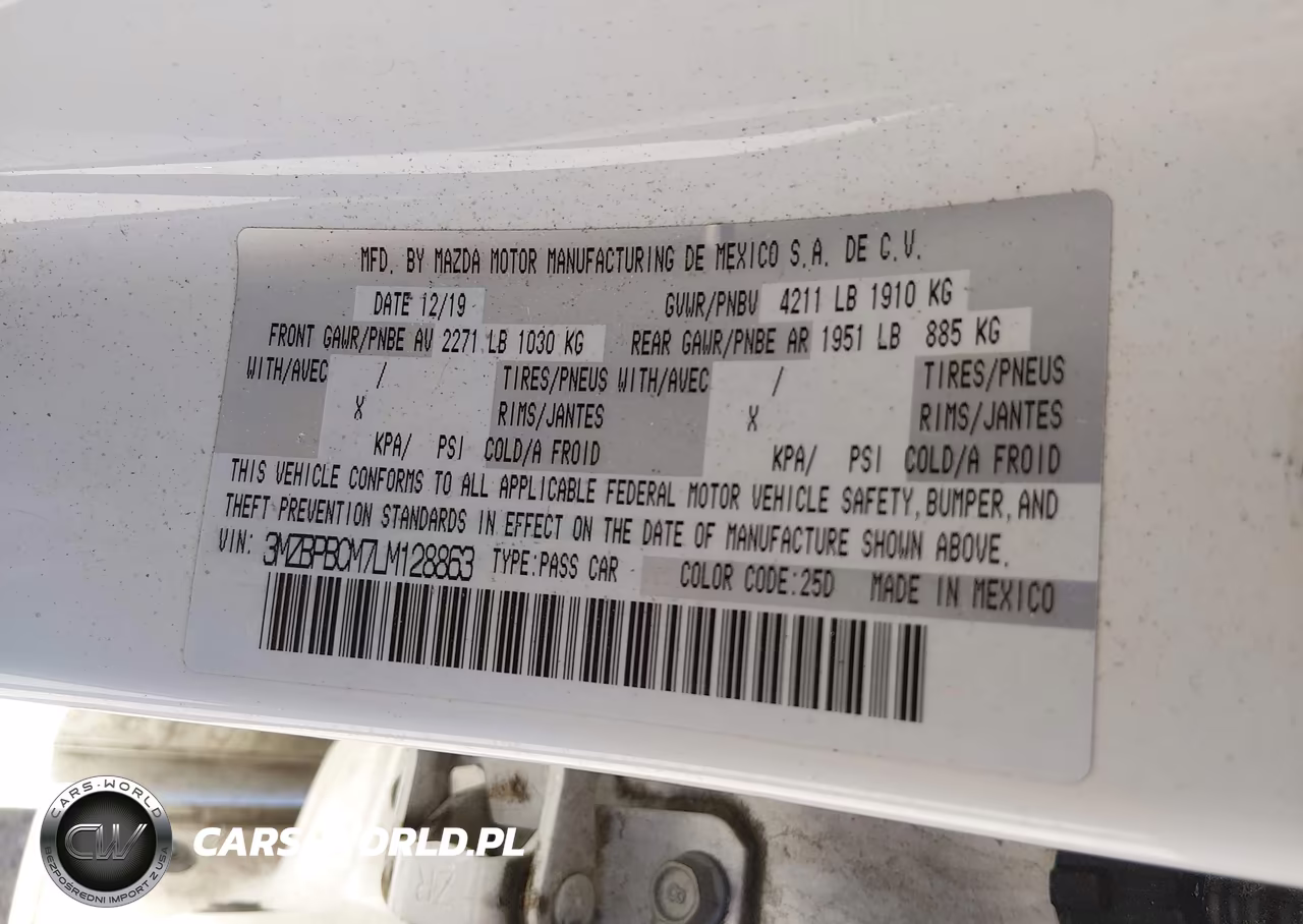 2020 Mazda Mazda3 Select Package VIN:3MZBPBCM7LM128863 - 9